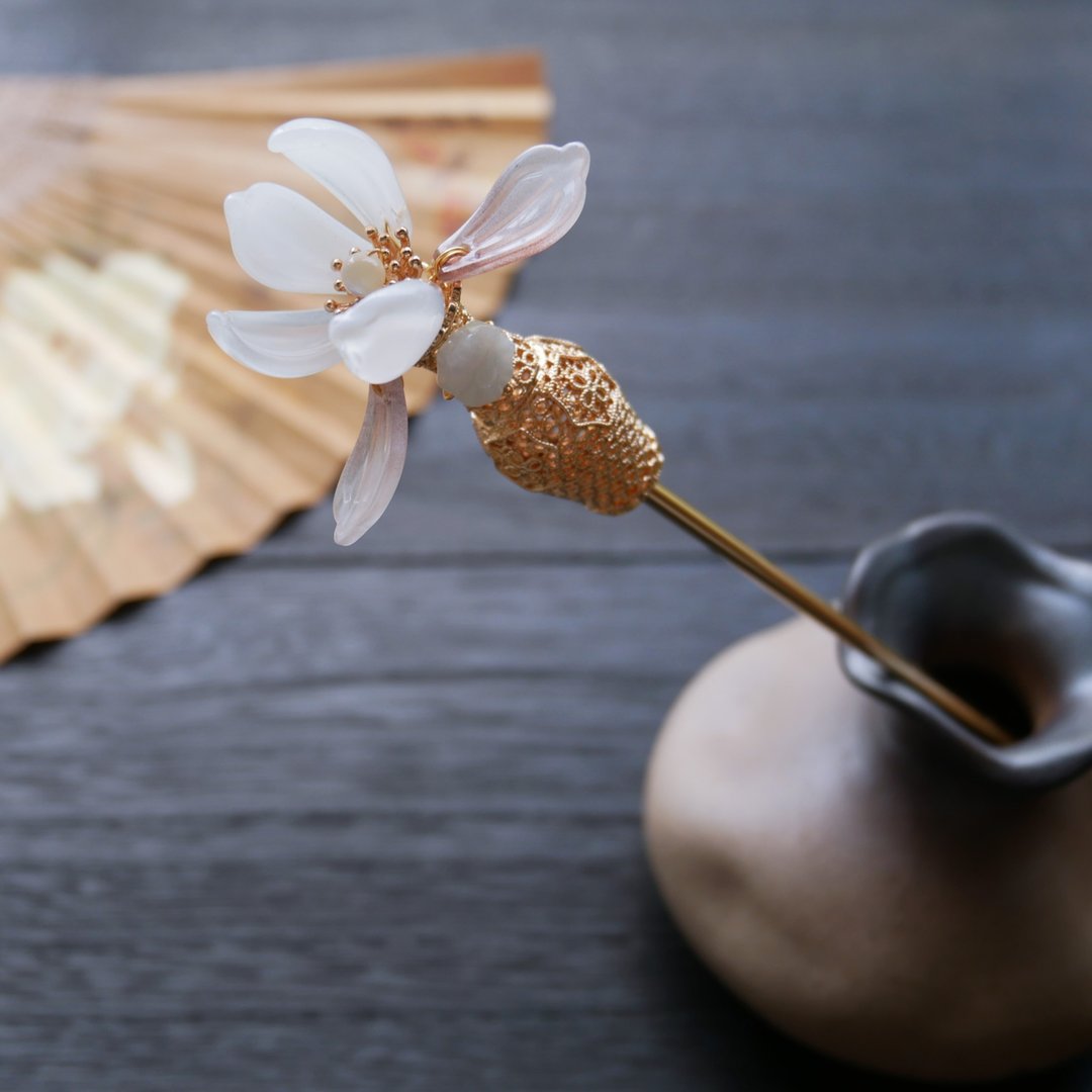 【墨徽阁】瓶中花发簪 - 发饰 - 铜/黄铜 紫色