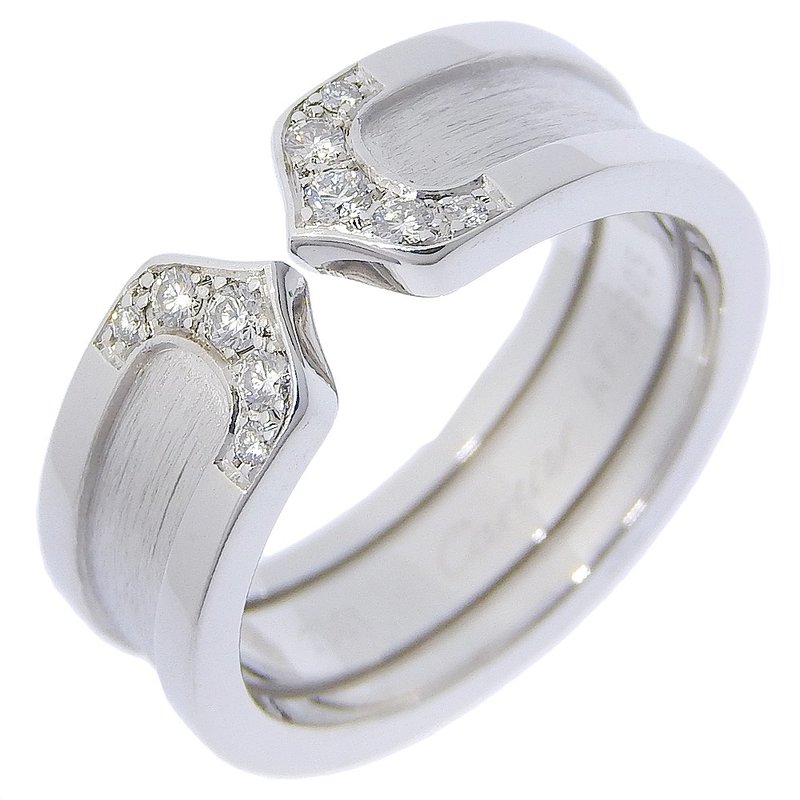 [日本直送] 卡地亚 C2 9号戒指 K18WG x 钻石 约7.3克 女款 [二手] - 戒指 - 贵金属 银色