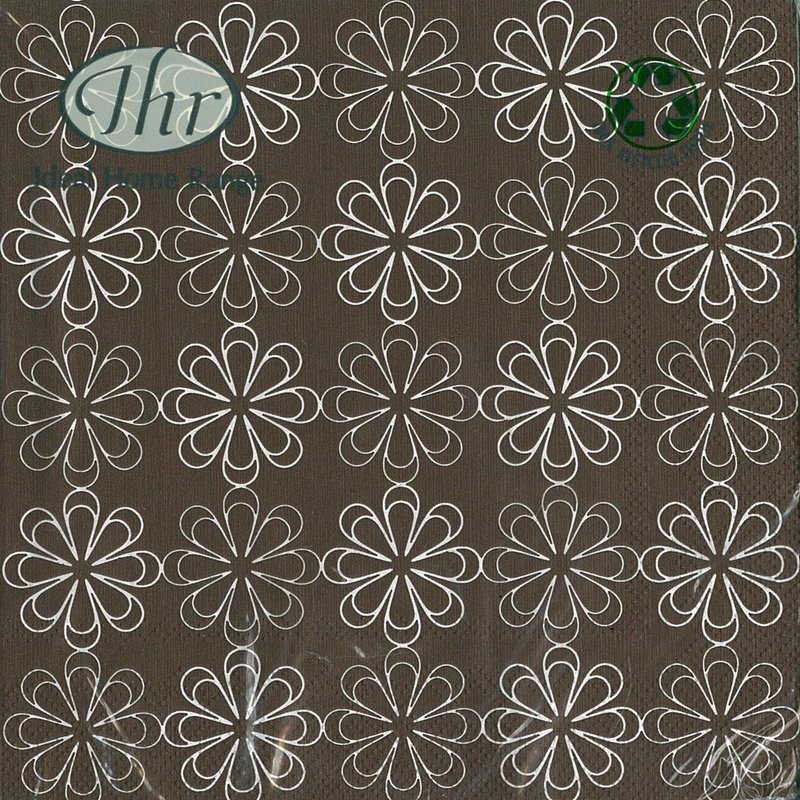 德国 IHR-33*33cm餐巾纸-花卉棕底 - 餐垫/桌巾 - 纸 咖啡色