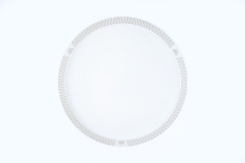 富士山图案铭牌 (L) 银 - 盘子/餐盘/盘架 - 陶 银色