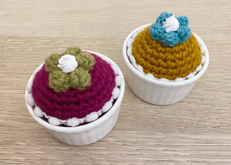 奶酪蛋糕造型别针夹 针织手作 /附烤皿 - 徽章/别针 - 其他材质 多色