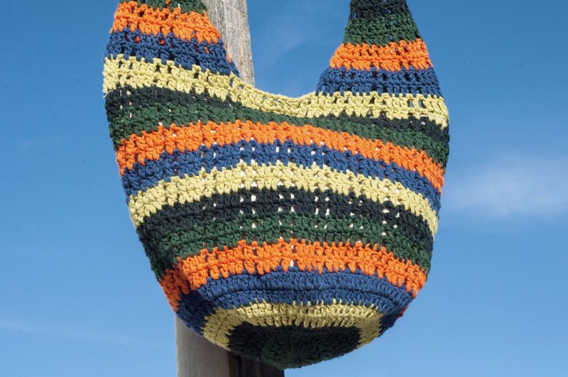 天然棉麻钩织轻便包/斜背包/侧背包/肩背包/旅行包/圆筒包-南美洲 - 侧背包/斜挎包 - 棉．麻 多色