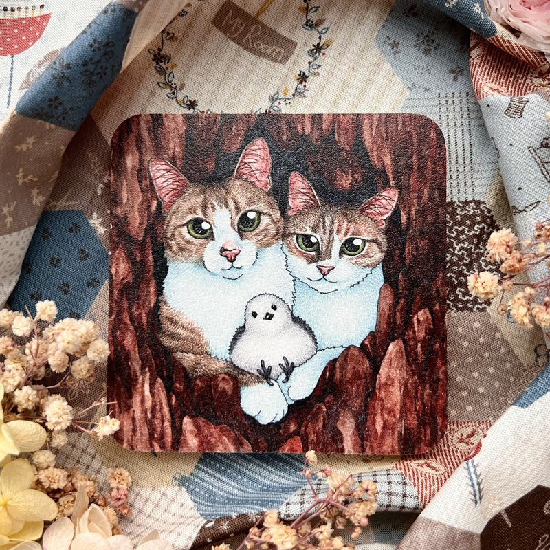 【猫疯子】方形硅藻土杯垫O - 杯垫 - 其他材质 多色