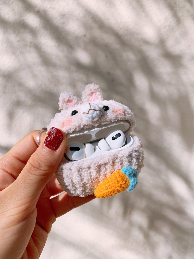 手工原创兔子耳机套钩织礼物耳机套苹果无线耳机AirPods Pro - 手机壳/手机套 - 棉．麻 