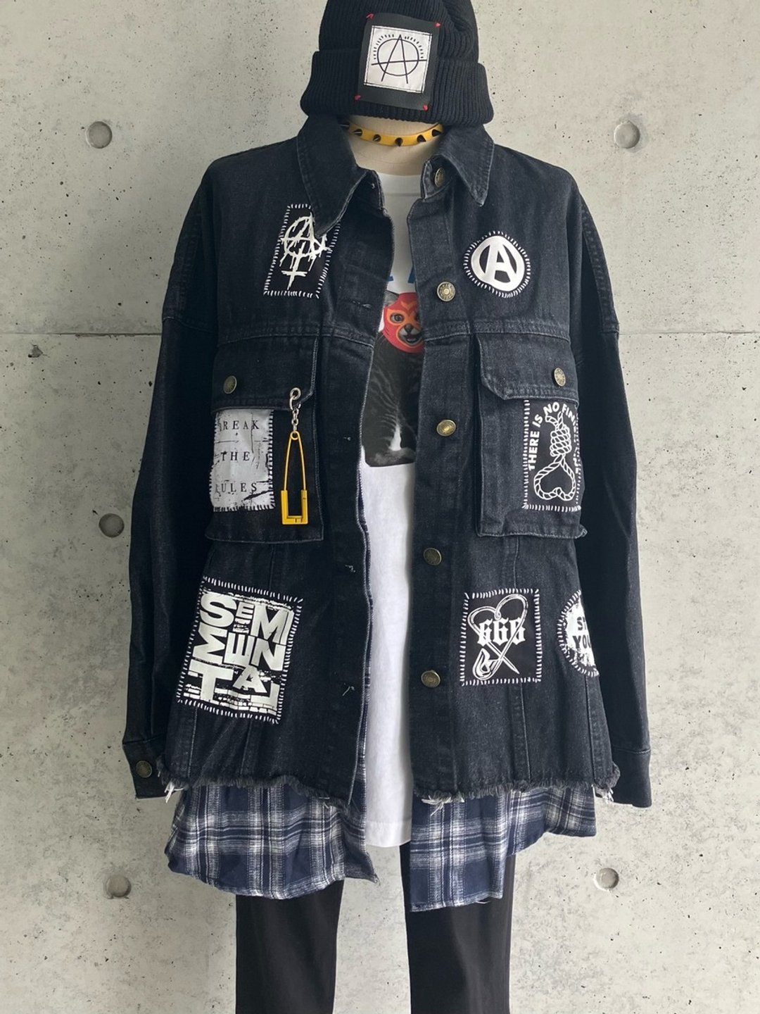 牛仔外套/藏青色/F尺寸/hellcatpunks/hcp-ou-0031 - 女装上衣 - 棉 蓝色