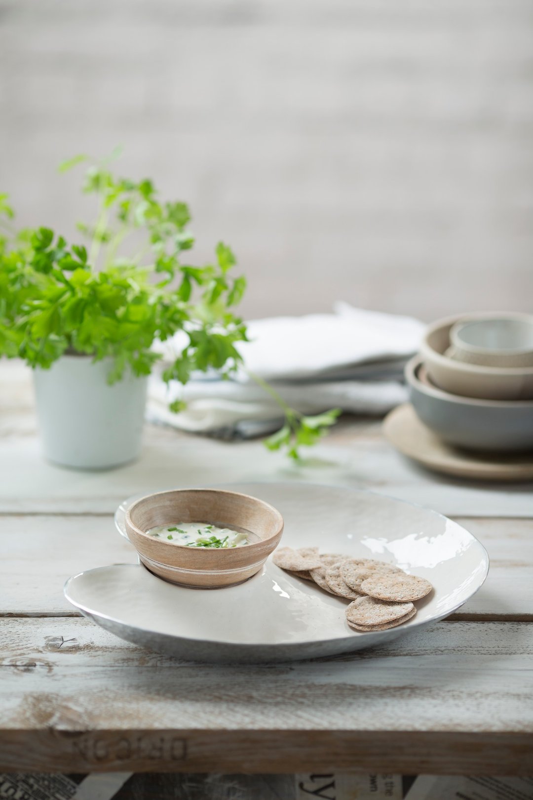 【新品上架】英国The Just Slate Company●Chip & Dip Set● - 浅碟/小碟子 - 其他材质 白色