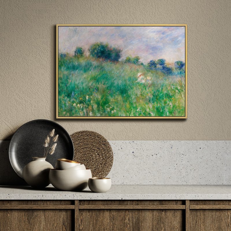 雷诺瓦_草原 - 雷诺瓦系列挂画/大师名作系列/风景画/植物插画 - 海报/装饰画/版画 - 其他材质 绿色