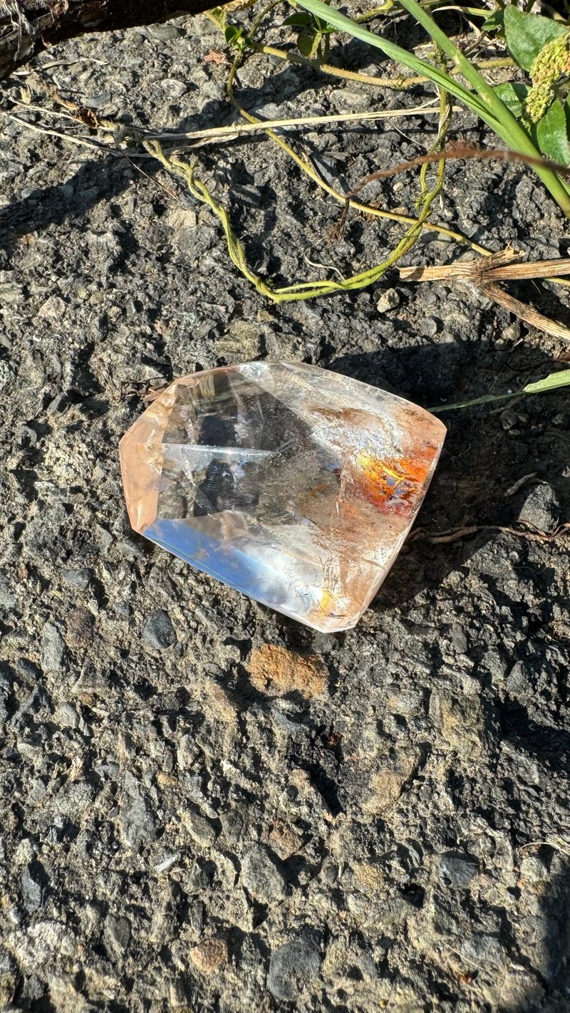 彩虹红胶花白水晶、红胶花水晶 - 摆饰 - 水晶 红色