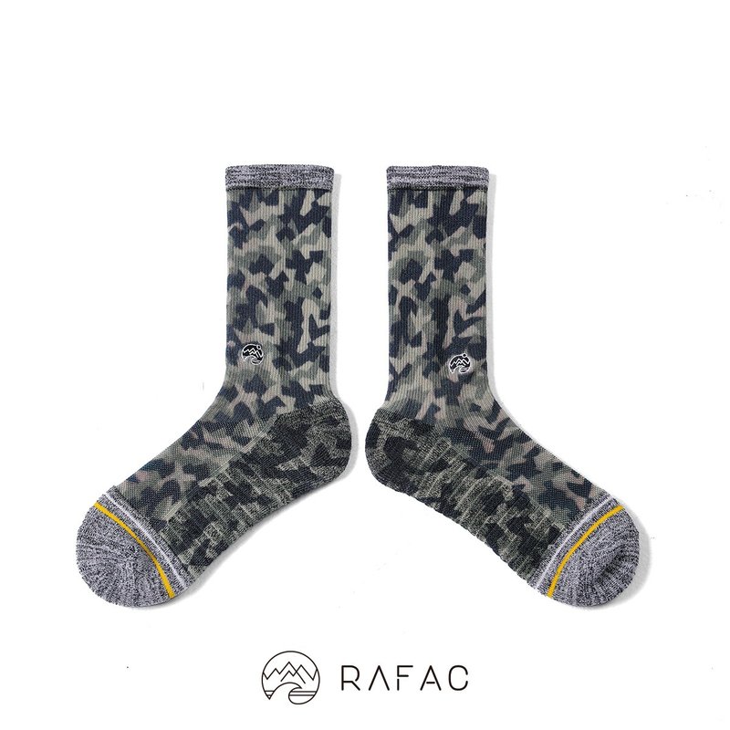 快速出货# RAFAC时髦运动中筒袜_迷彩绿 - 袜子 - 环保材料 绿色