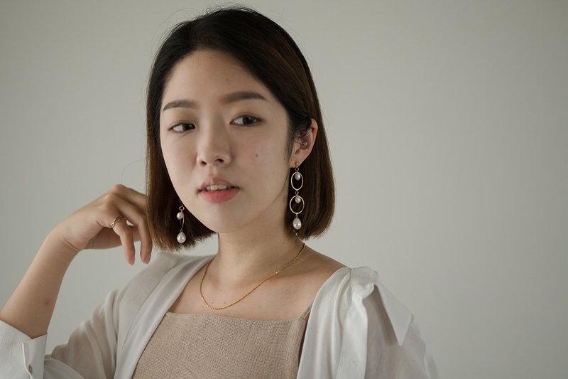 Swing│摇曳系列 - 涟漪 - 耳环/耳夹 - 其他材质 金色