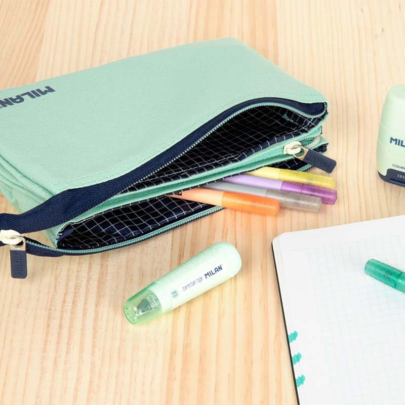 MILAN万用袋_1918系列_薄荷绿(5层) - 铅笔盒/笔袋 - 棉．麻 绿色