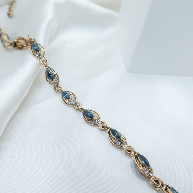 复古风 蓝色马眼钻 手链 纯真系列 - 手链/手环 - 其他金属 蓝色