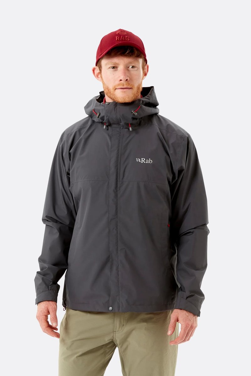 【RAB】Downpour Eco Jacket 轻量防风防水连帽外套 男款 石墨灰 - 男装运动衣 - 聚酯纤维 灰色