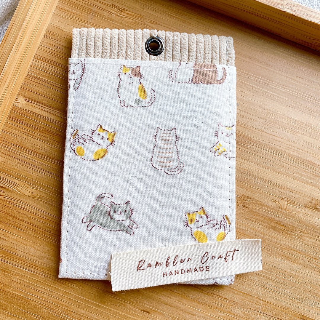 证件套 识别证卡套 悠游卡套 挂颈卡套 Card Holder 米色小猫款 - 证件套/卡套 - 棉 