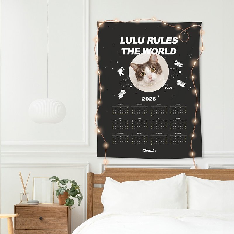 2026喵星球年历月历挂布-统治世界Rule the World (来图订制-5色) - 海报/装饰画/版画 - 聚酯纤维 多色