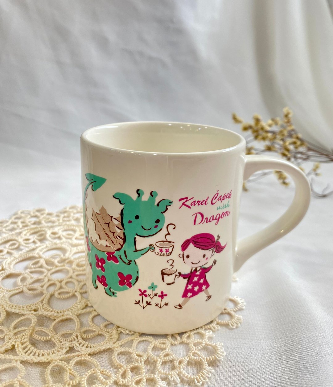 【好日恋物】日本山田诗子绝版童话风格马克杯 - 茶具/茶杯 - 陶 白色