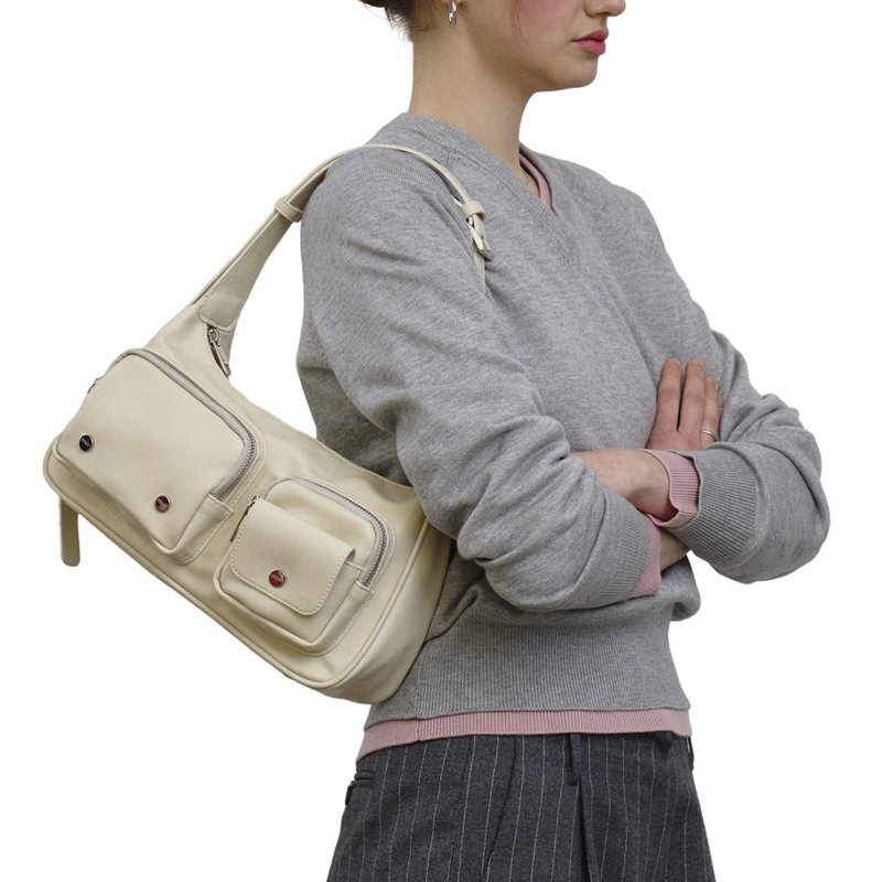 韓國製 MUR Cargo 手袋/單肩包/手提袋 (Ivory) - 侧背包/斜挎包 - 环保材料 