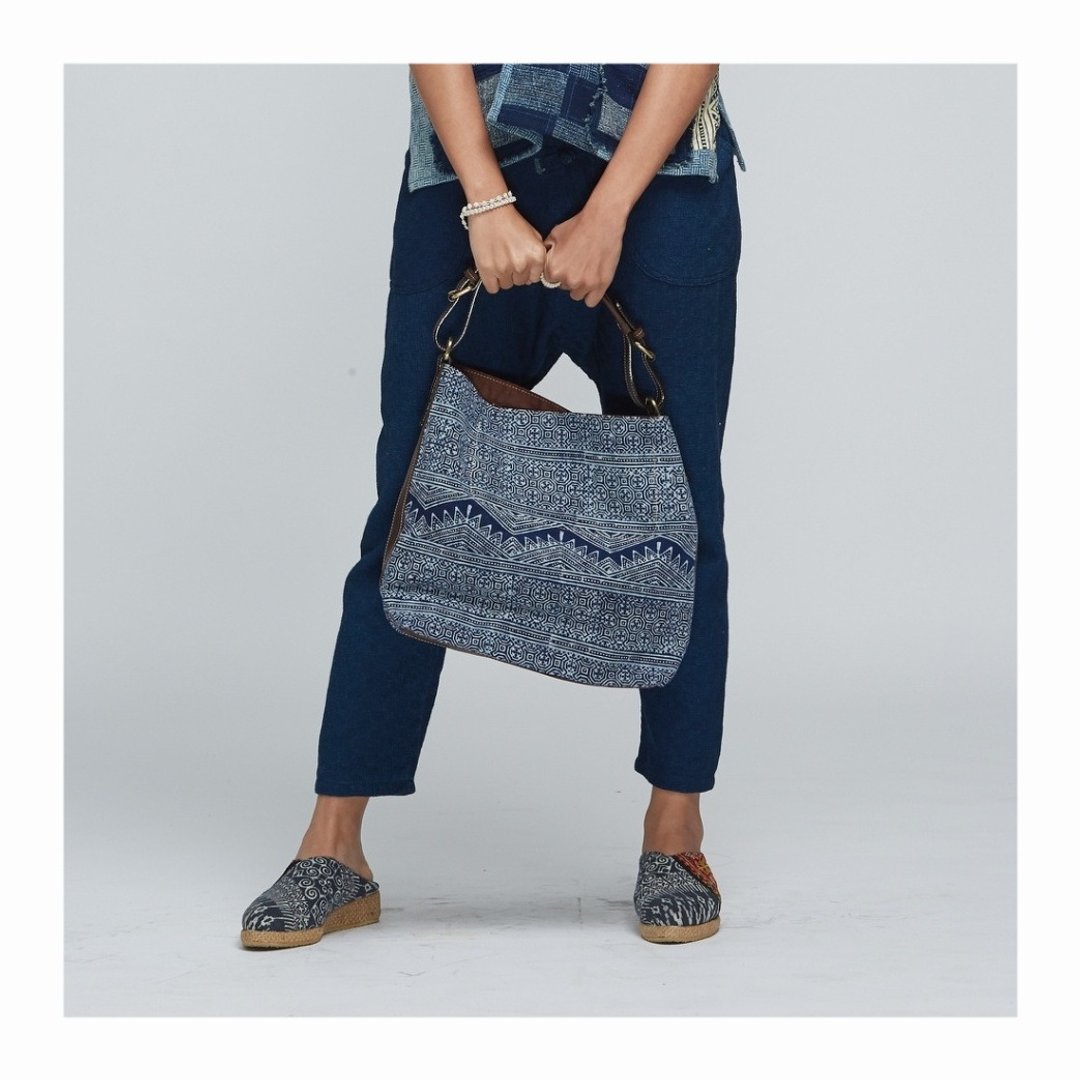 Tribal Bag, Hmong Tote Bag,  Water-splash Bag, Indigo Purses, Hobo Bags - 其他 - 棉 蓝色