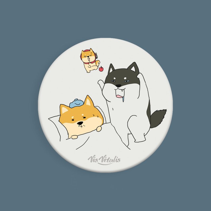 小柴帽杯垫 / 插画圆形吸水杯垫 / 交换礼物 - 杯垫 - 其他材质 白色