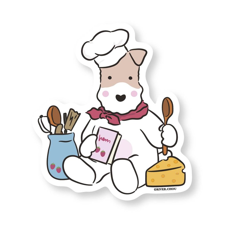Wirefoxterrier 刚毛猎狐梗防水贴纸-yummy - 贴纸 - 防水材质 白色