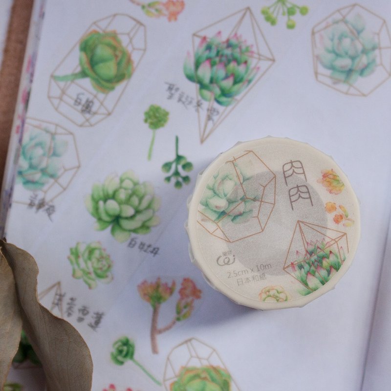 2.5cm纸胶带 - 肉肉 - 纸胶带 - 纸 绿色