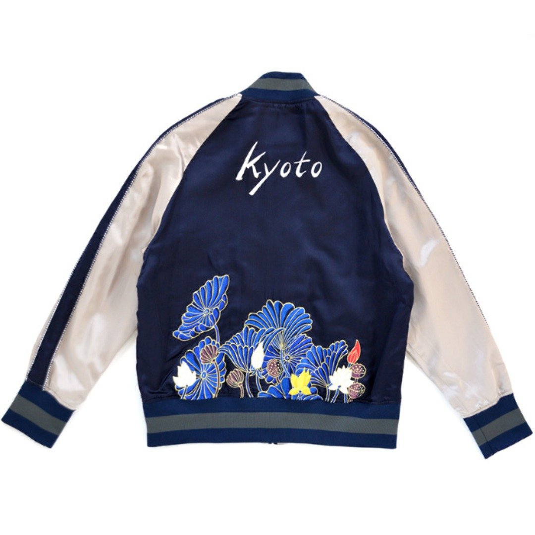 KYOTO SOUVENIR JACKET NAVY - 女装休闲/机能外套 - 丝．绢 