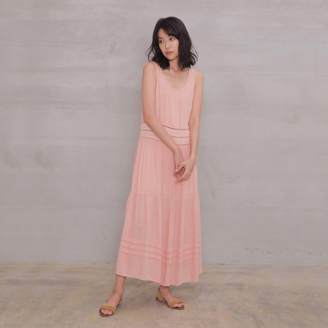 罗马假期长洋装 Roman Holiday Long Dress D136 - 洋装/连衣裙 - 其他人造纤维 多色