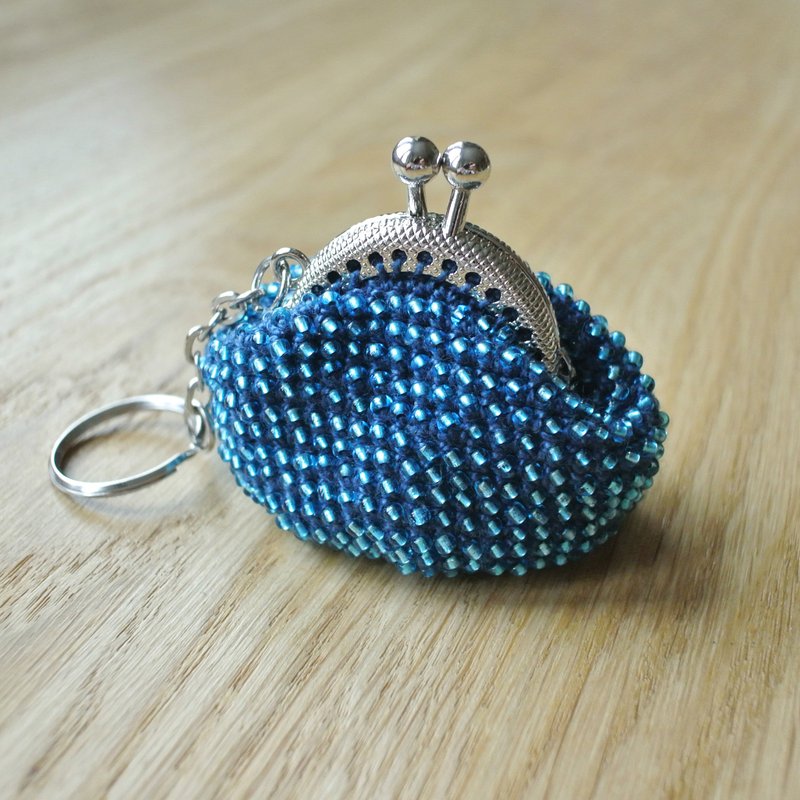 蓝色零钱包、钩织零钱包、口金零钱包、钥匙圈、珠饰零钱包 - 零钱包 - 其他材质 蓝色
