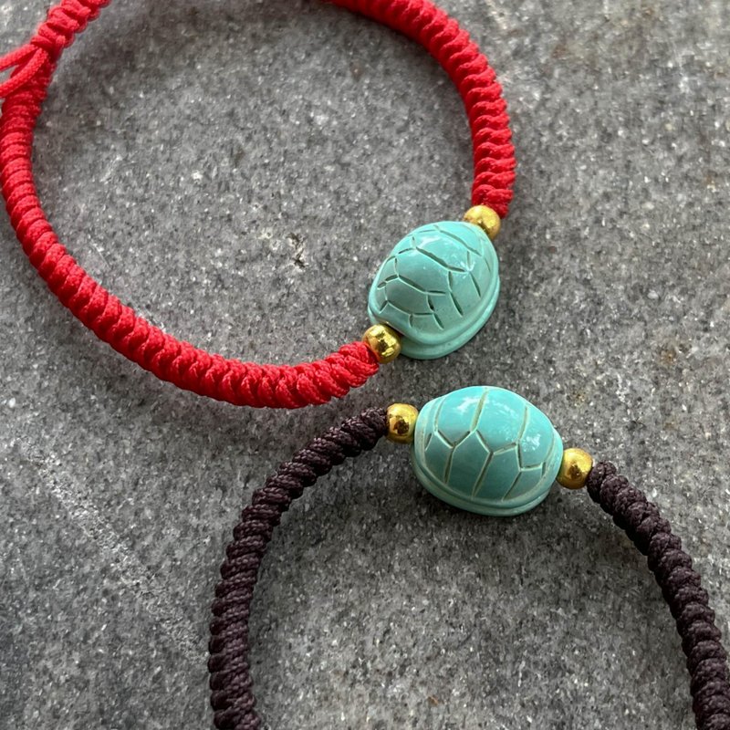 绿松石龟甲天下编绳 情侣款 招财 - 手链/手环 - 蜡 