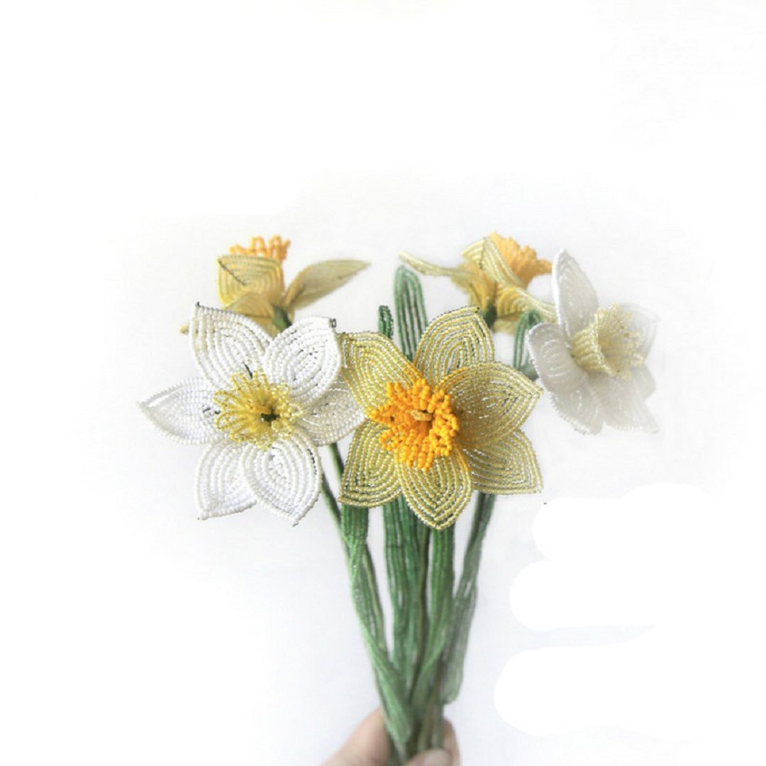 Digital Download - PDF | Beaded Flowers pattern | Narcissus - 手工艺教程/工具书 - 其他材质 