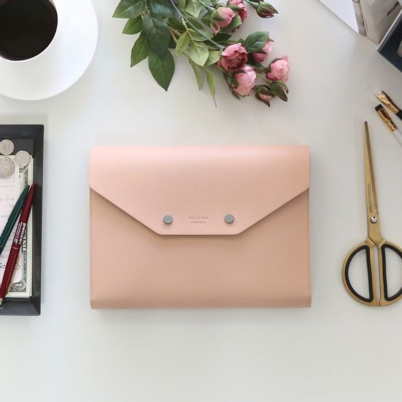 Funnymade 大人收纳A5皮革书套-压扣-粉红,FNM35802 - 书衣/书套 - 真皮 粉红色