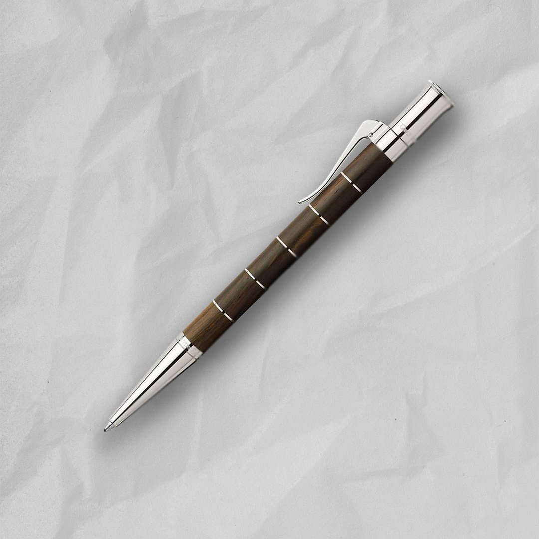 【Graf von Faber-Castell】Anello 经典系列环圈原子笔-非洲乌木 - 圆珠笔/中性笔 - 树脂 咖啡色