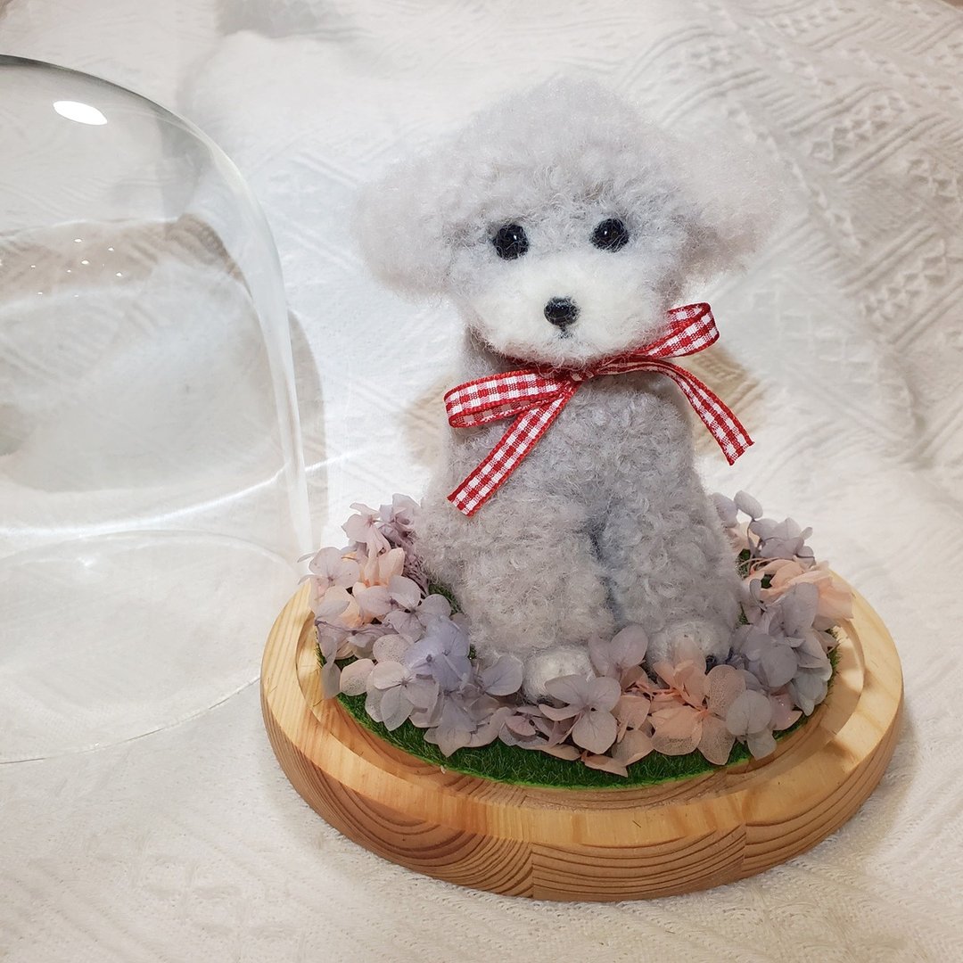 【客制羊毛毡】拟真狗 (15cm) - 订制抱枕/饰品 - 羊毛 白色