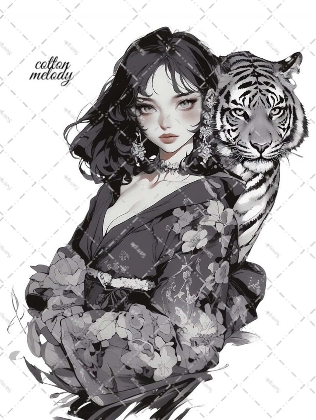 original sticker no.6700 人物贴纸 原创贴纸 人物贴纸 女孩贴纸 原创人物贴纸 - 贴纸 - 纸 