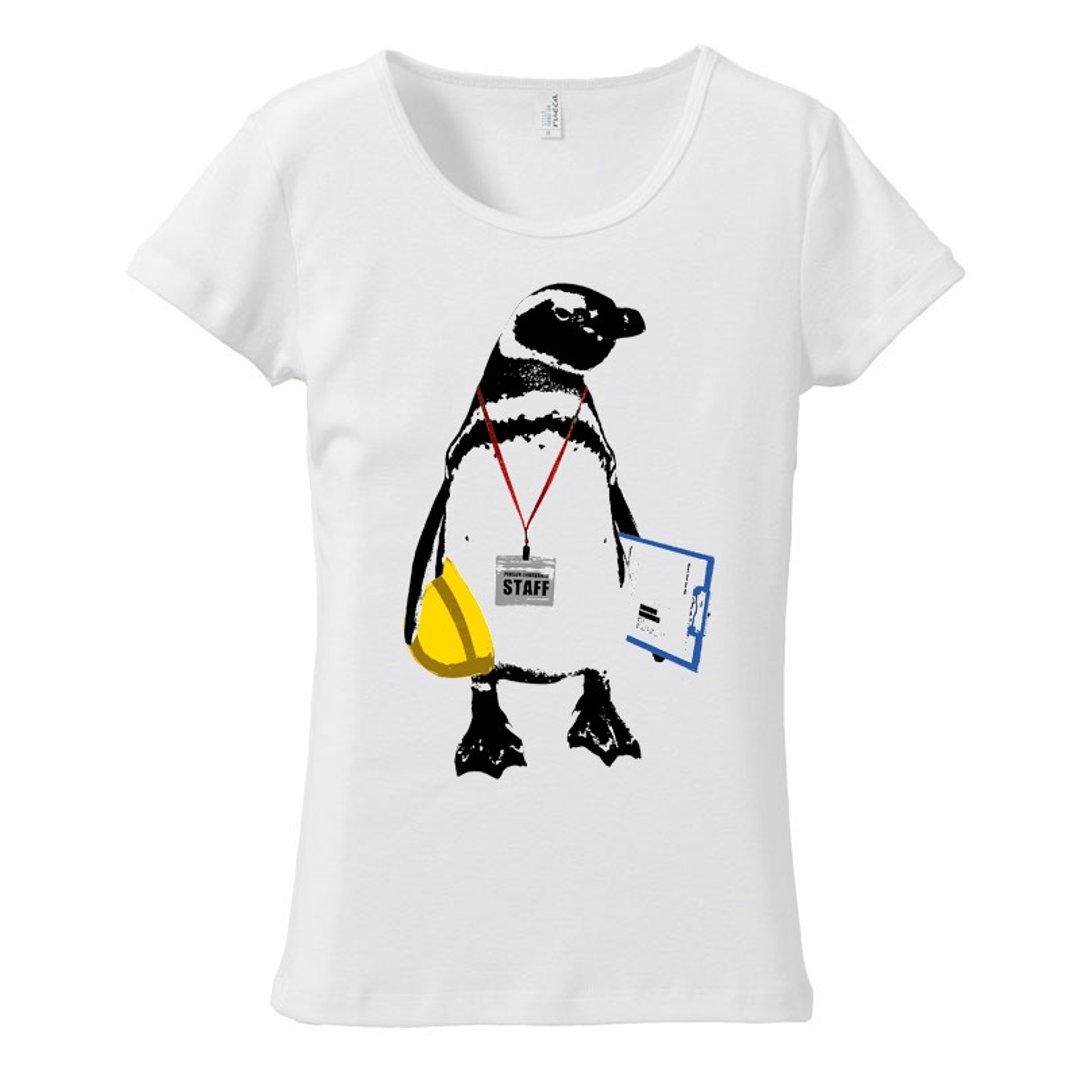 [Women's T-shirt] STAFF Penguin - 女装 T 恤 - 棉 白色