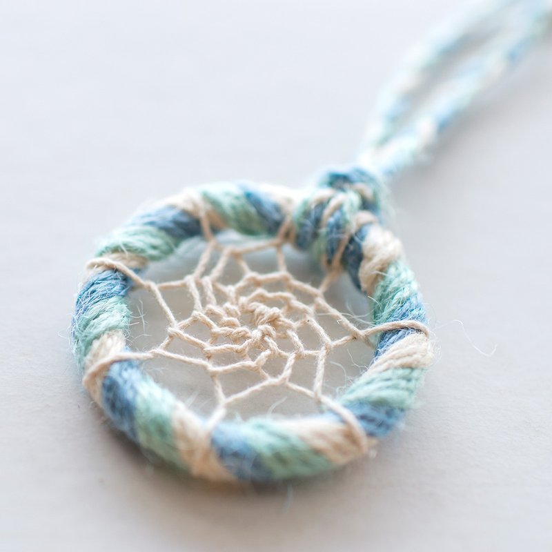 迷你捕梦网 - 麻绳(白+粉蓝+薄荷绿) - 包包吊饰 交换礼物 - 吊饰 - 其他材质 