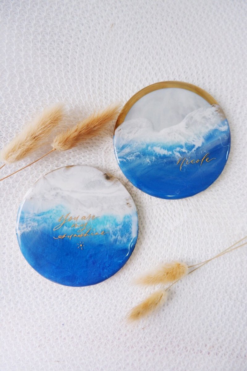 Mark Your Ocean 西洋书法 订制海浪杯垫 - 摆饰 - 陶 