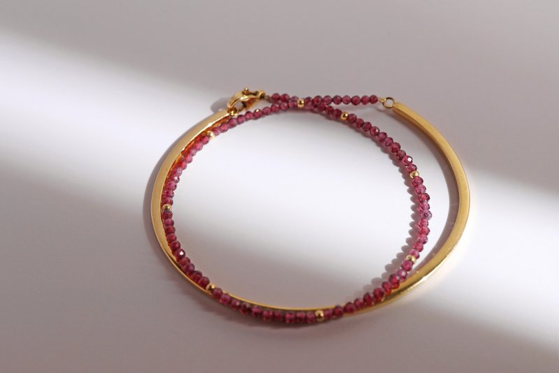 Twilight。天然宝石手环链 - 手链/手环 - 不锈钢 金色