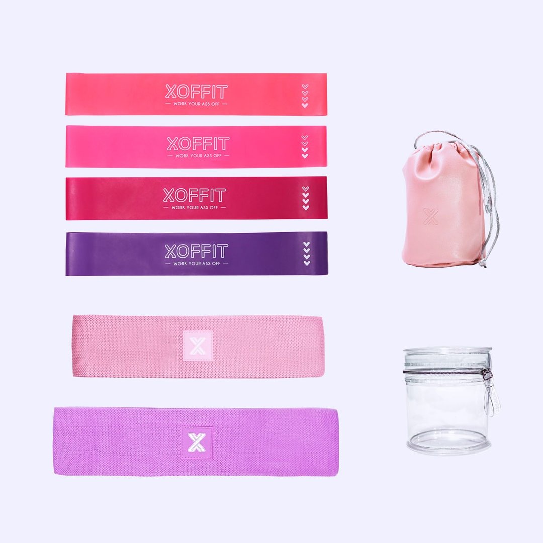 【XOFFIT】新手在家运动必备全套组合 附运动课表 星彩粉 - 运动配件 - 乳胶 