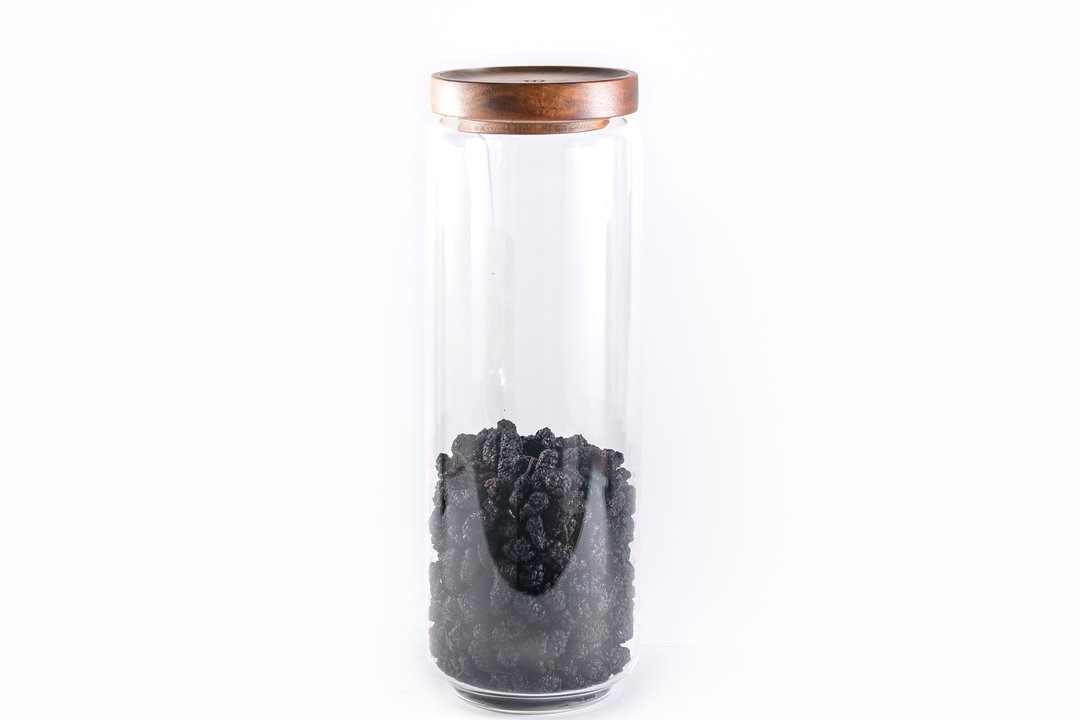 Islandoffer岛屿制作 圆柱形玻璃茶叶罐连圆形木盖 1300ML - 厨房用具 - 木头 金色