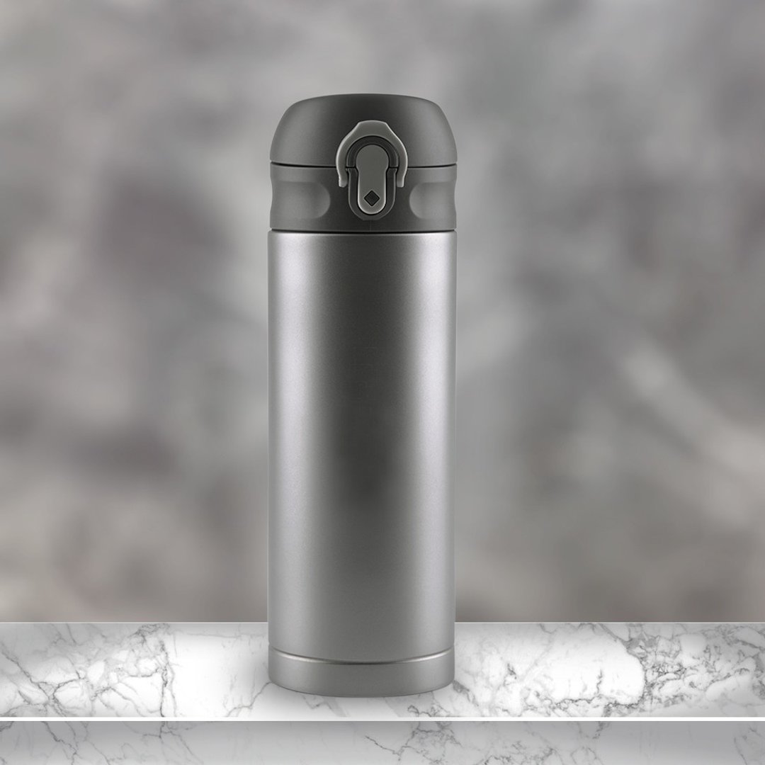 【纯钛微瑕商品】纯钛抗菌真空保温随手杯 380ml-灰-茶滤网弹盖杯 - 保温瓶/保温杯 - 其他金属 灰色