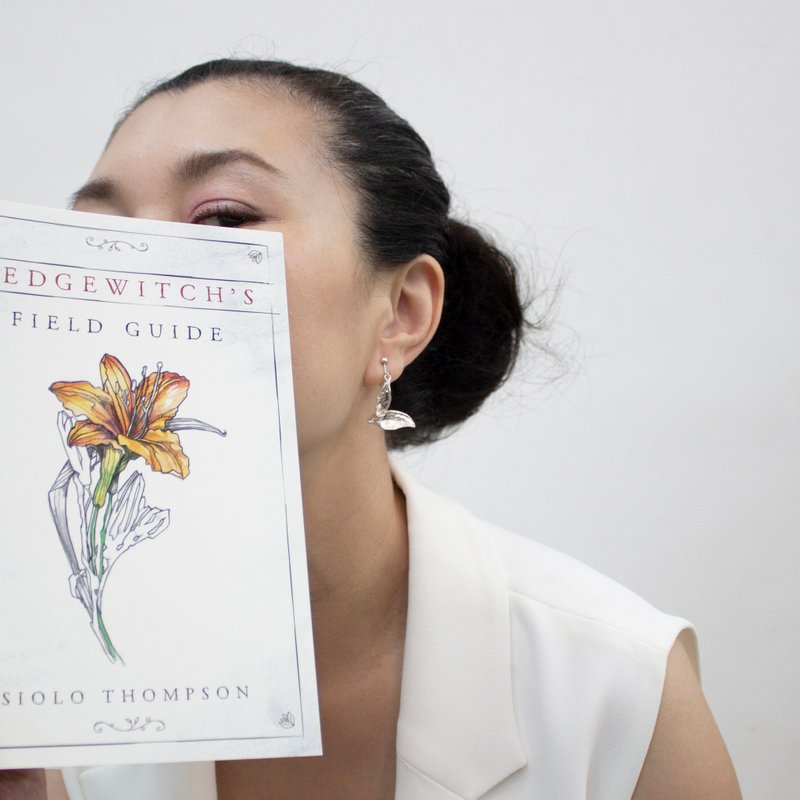 茶叶 纯银耳环 18K镀金耳环 夹式耳环 二色 - 耳环/耳夹 - 纯银 银色