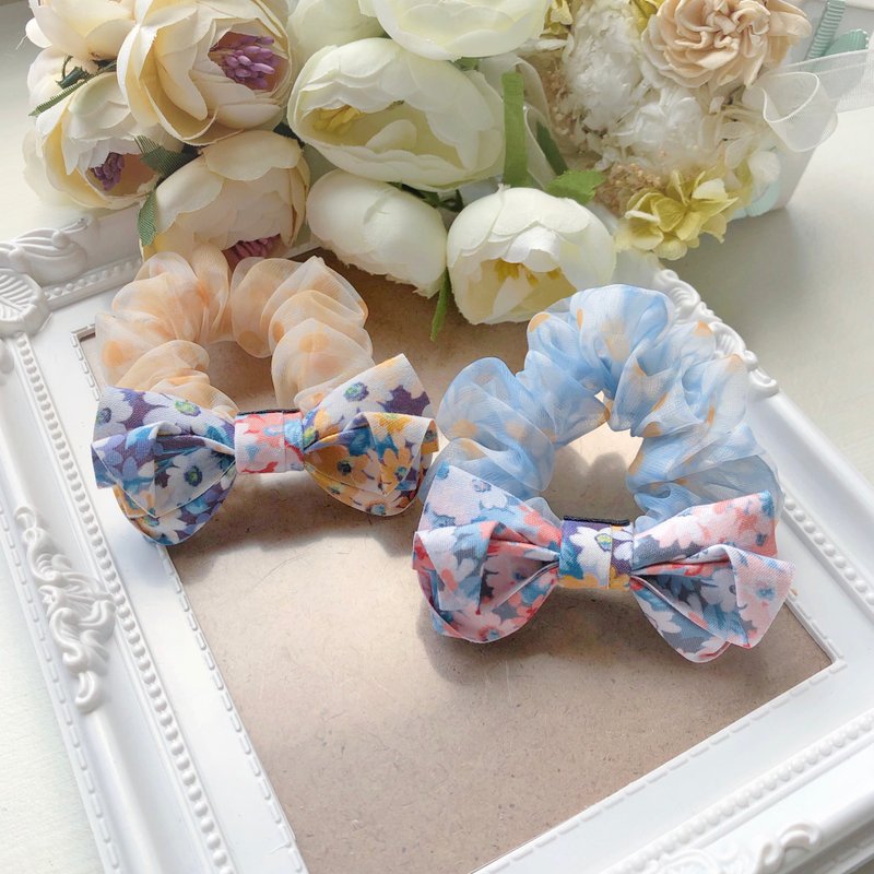 可爱小雏菊儿童小孩迷你大肠圈发圈 - 发饰 - 其他材质 蓝色