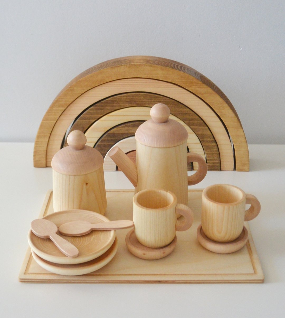 Wooden Tea Set - 玩具/玩偶 - 木头 金色