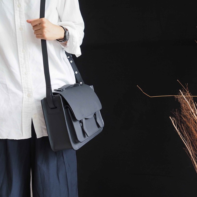 Cascata-s /Grey - 侧背包/斜挎包 - 真皮 灰色