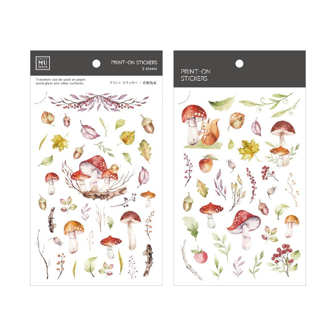 【Print-On Stickers 转印贴纸】no.94.秋风季节 | 花草系列 - 贴纸 - 其他材质 橘色