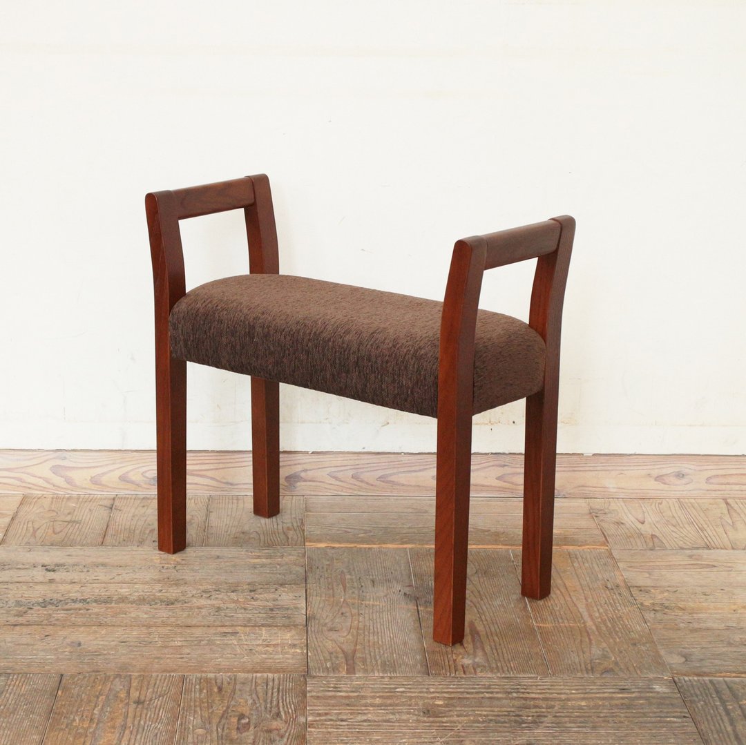 Entrance Stool double arm type【Wood frame】Brown【Fabric】Dark Brown - 椅子/沙发 - 木头 咖啡色