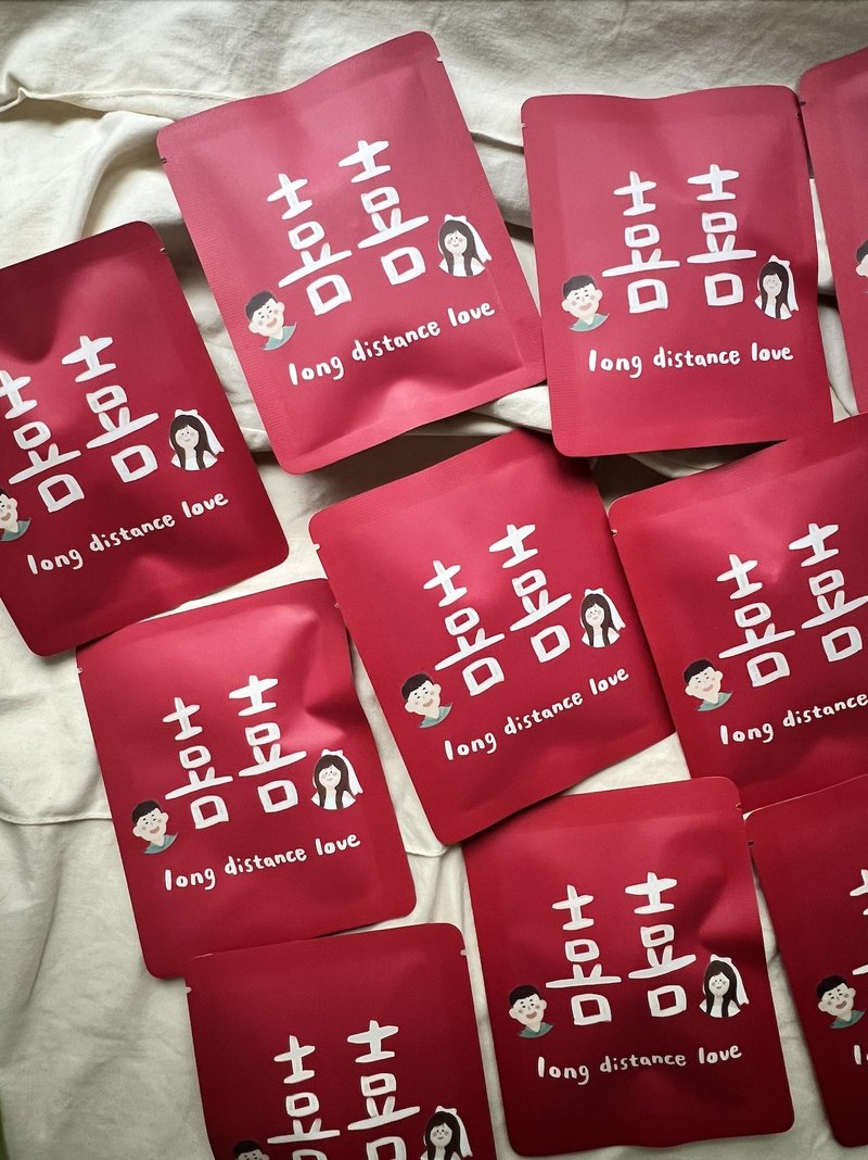 定制化茶包 | 桌上礼 婚礼小物 赠送插画电子档 - 茶 - 纸 红色