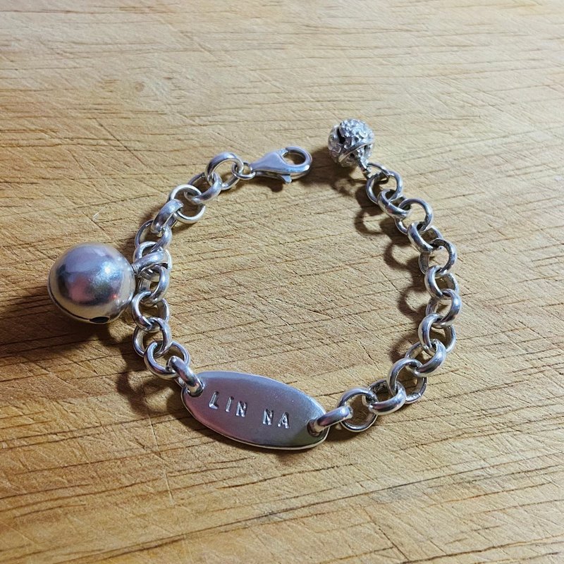 V56款-做不出一样的银手链-弥月礼-999纯银手链-御匠敲饰 - 手链/手环 - 纯银 银色