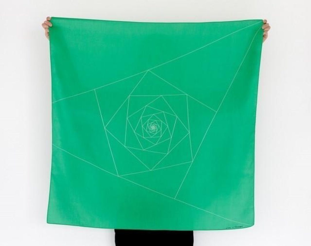 Triangles Furoshiki Scarf - 丝巾 - 棉 绿色